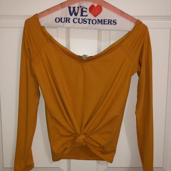 Charlotte Russe mustard/brownish colored top! - Picture 2 of 2